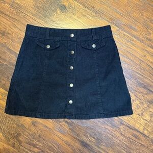 BDG Urban Outfitters Womens Small Selma Black Ribbed Corduroy Mini Skirt Y2K